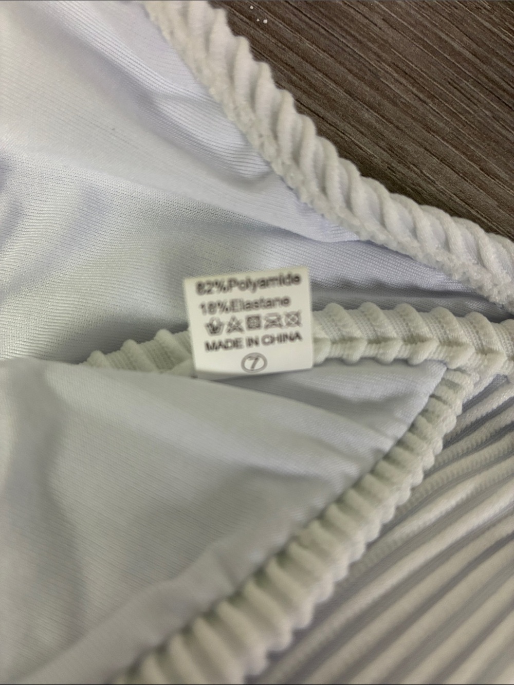 White Ribbed Two-Piece Bikini Set - Picture 11 of 12